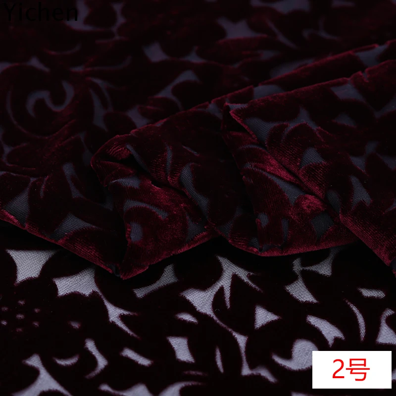 114cm*50cm Burnt Velvet Real Silk Lining Mulberry Silk Qiao Rong Dress Dress Skirt Cloth Burnt Out Flannelette