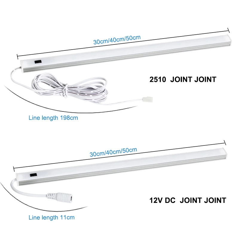 Interruptor de barrido manual para debajo del gabinete, luces LED para cocina, lámpara con Sensor de 5W/6W/7W, luces nocturnas para armario