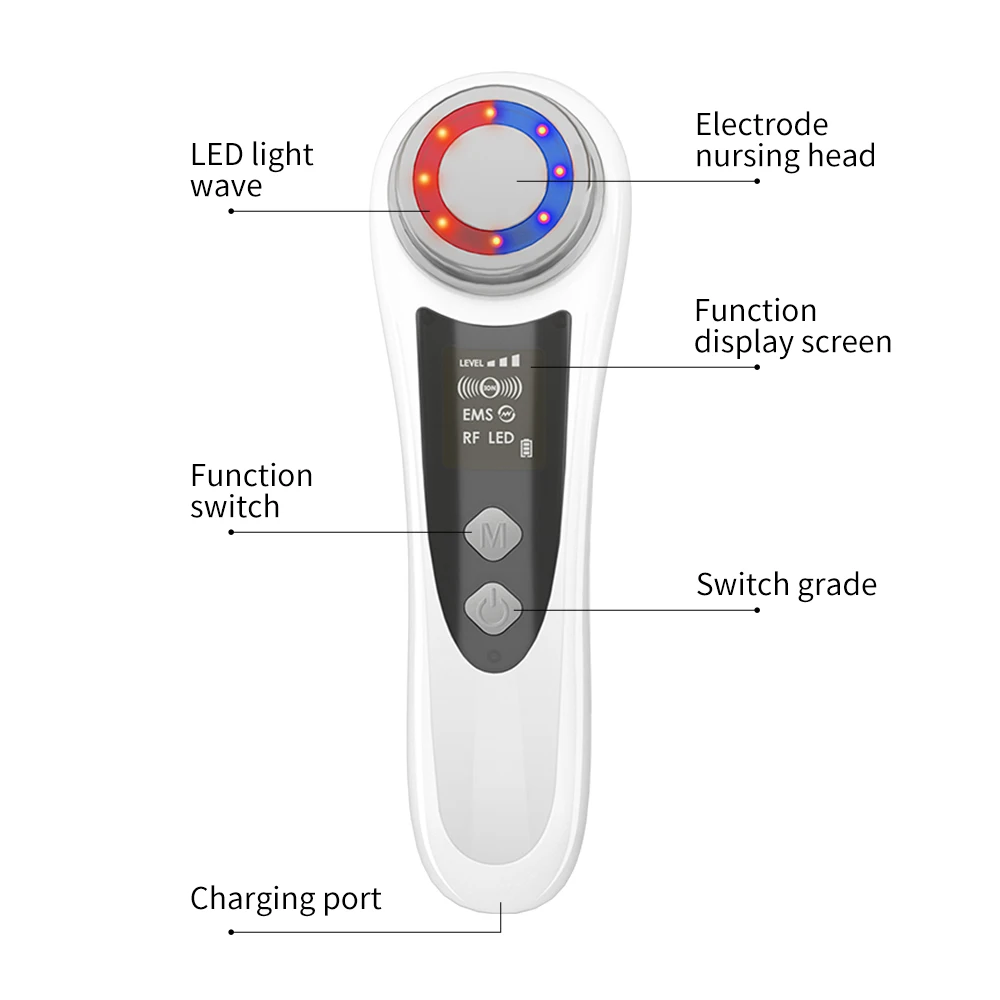 Gezicht Massager Fr Mesotherapie Lift Rimpel Verwijderen Facial Radiofrequente Radiofrequentie Huidverjonging Led Photon Huidverzorging