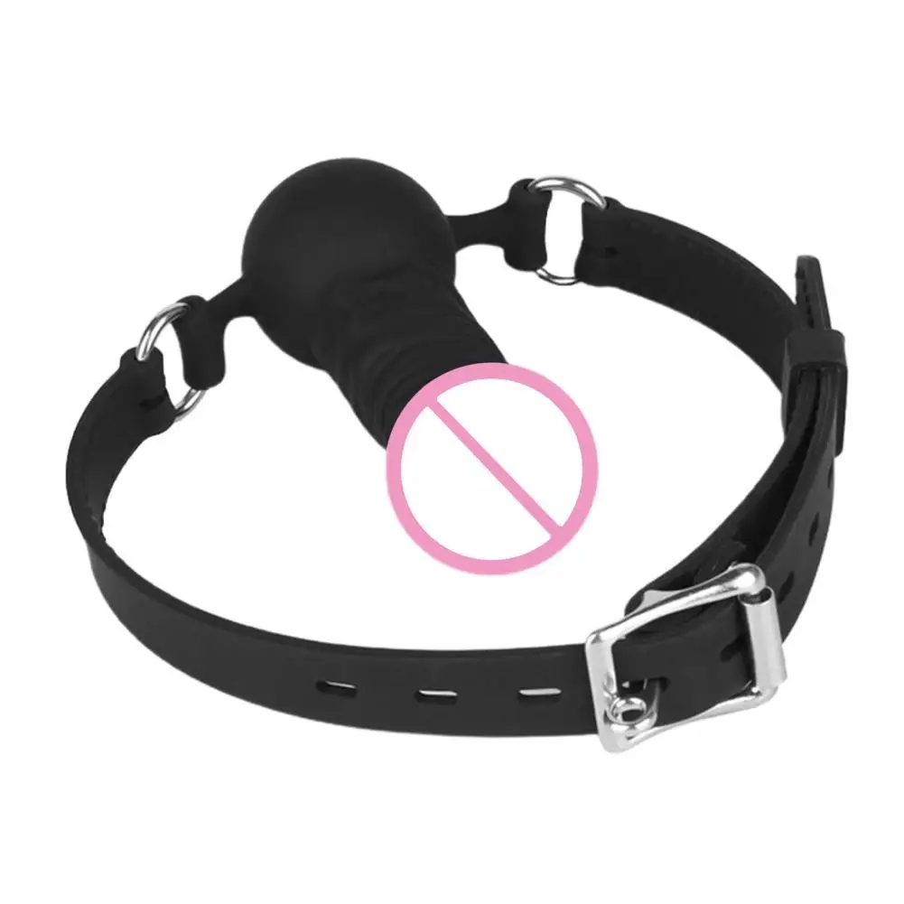 Gag Restraints Toy Adjustable Flirt Silicone Gag Mouth Ball Bondage Dildo for Bedroom