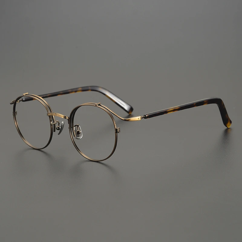 Japanese Designer Glasses Frame Handmade Retro Pure Round Gold Wire Titanium Alloy Ultralight Frames Myopia Eyewear Men Women