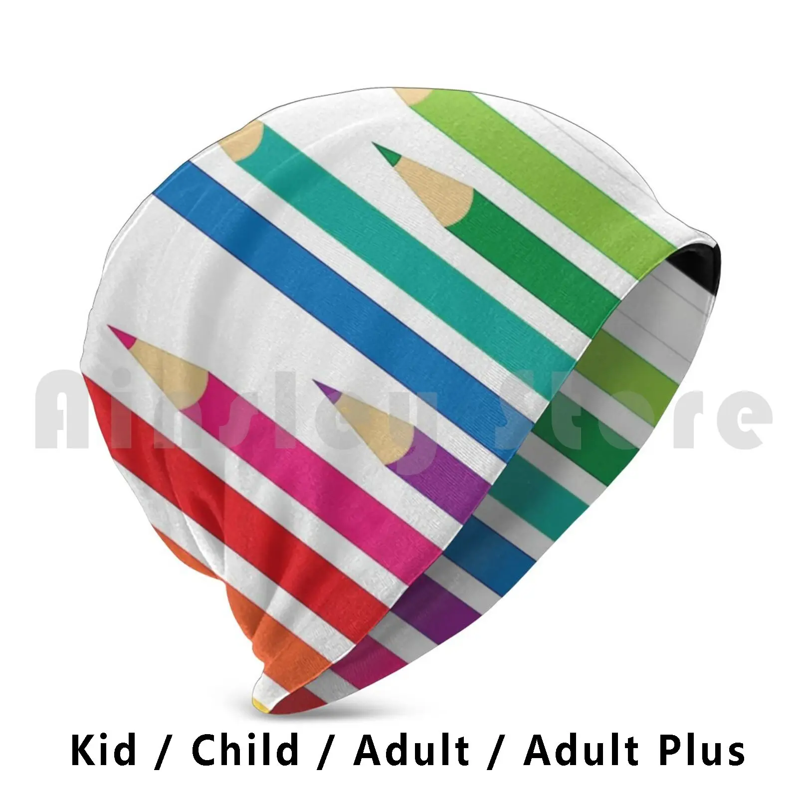 Colored Pencils Beanies Pullover Cap Comfortable Pencils Colors Wood Coloring School Child DIY Sharpen Vector