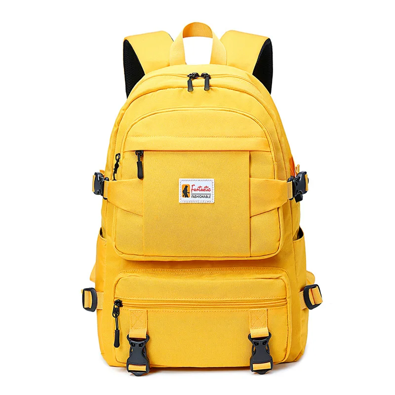 Mochila impermeable para mujer, bolso escolar de alta calidad, color amarillo, estilo coreano