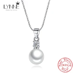 New 925 Sterling Silver Fine Women Jewelry Freshwater Pearl Zircon Pendant Necklaces 40 & 45+5cm Size Rhinestone Clavicle Choker