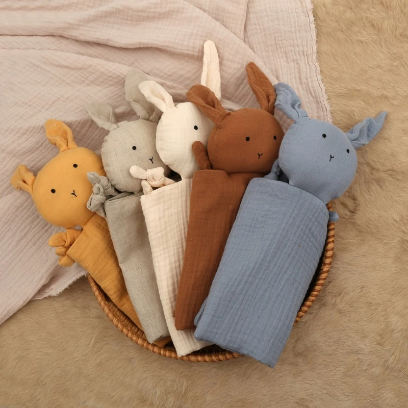 Baby Towel Cotton Stuffed Toys Cartoon Cute Rabbit Towels Soothe Appease Newborn Soft Comforting Sleeping Toy Gift