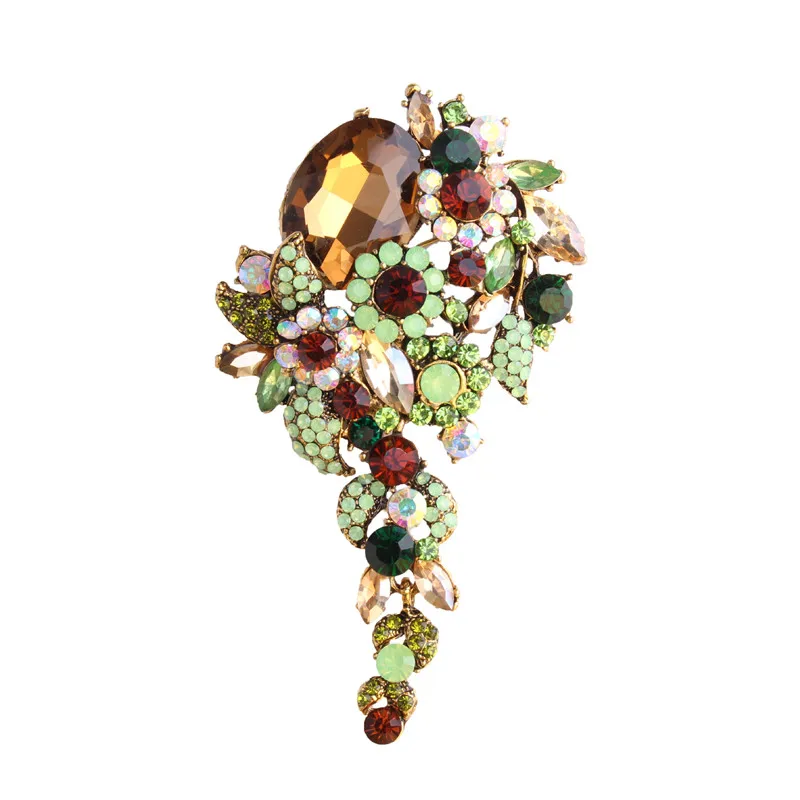 Europe And Usa Popular Brooch Color big glass brooch christmas brooch women clothing accessories
