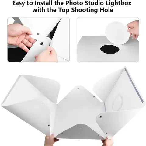 फोल्डिंग लाइटबॉक्स 20/30/40 सेमी पोर्टेबल फोटोग्राफी फोटो स्टूडियो टेंट एलईडी सॉफ्टबॉक्स बैकग्राउंड किट यूएसबी मिनी लाइट बॉक्स डीएसएलआर कैमरा के लिए 8 best sales फोटो लाइट बॉक्स - №4