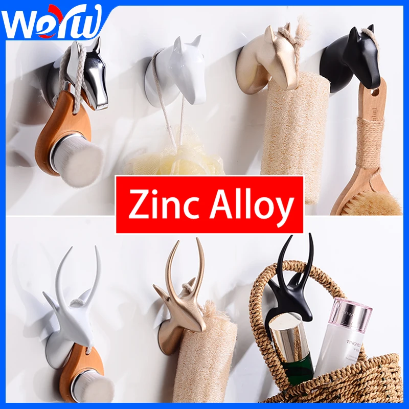 Bathroom Hook Black Wall Hooks for Hanging Clothes Keys Hats Living Room Bedroom Double Robe Hook Coat Hooks Decorative