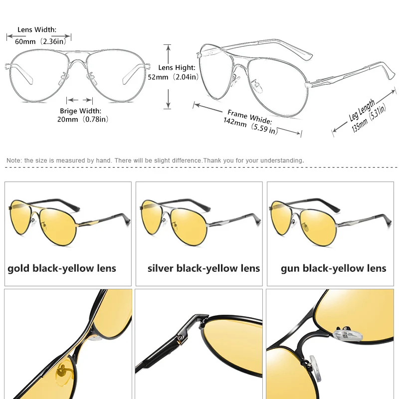 Gafas de sol fotocromáticas de aviación para hombre, lentes inteligentes polarizadas, visión nocturna y diurna, para conducir, nueva tendencia, 2022