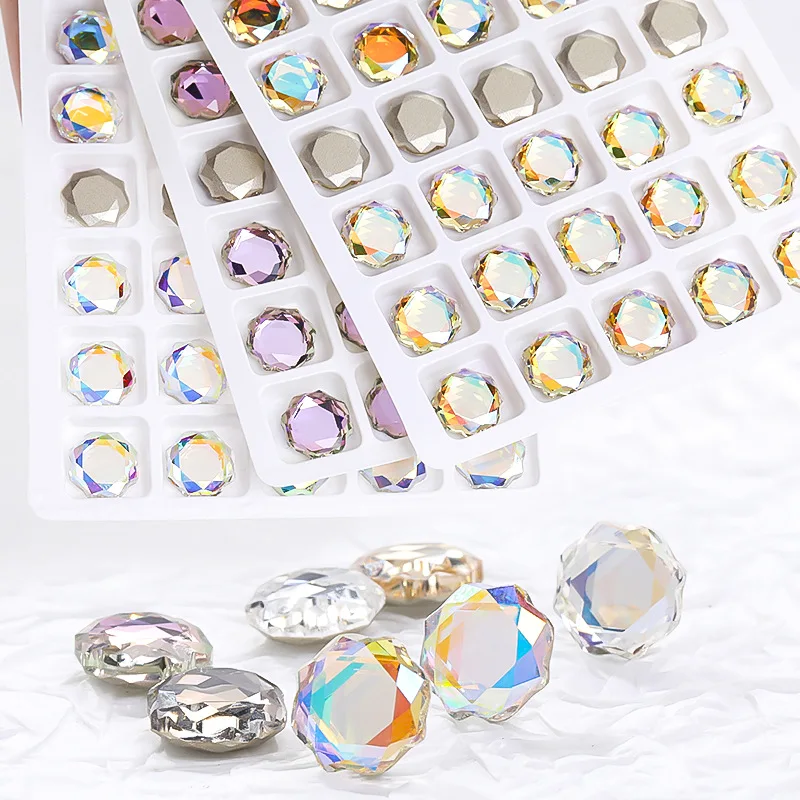 Brand New High Quality 9k Glass Diamond Nail Art Rhinestone Round Magic Mirror 8MM And 10MM Manicure Accessories