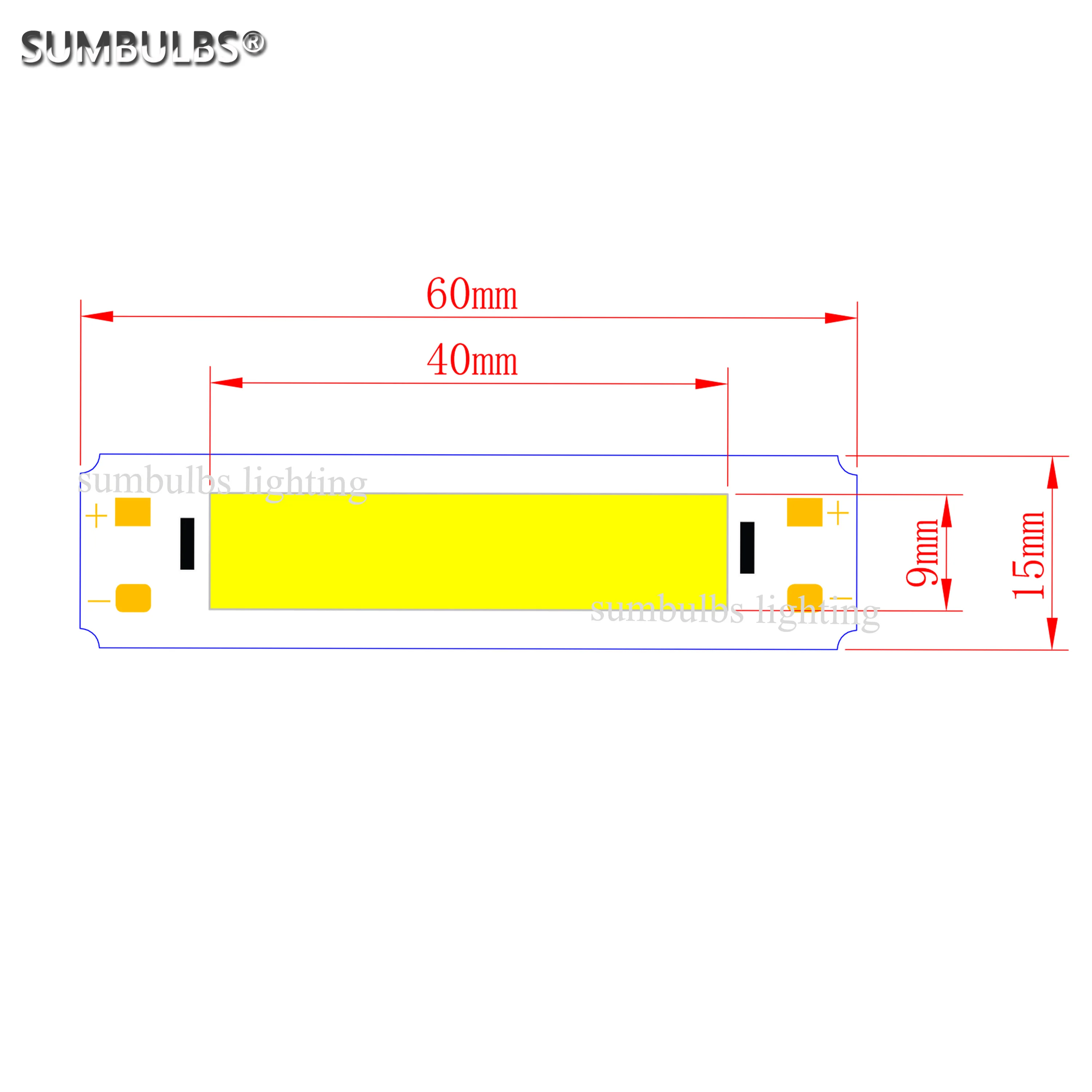 Imagem -06 - Venda a Granel dc 5v Cob Led Bar Faixa Fonte de Luz para Faça Você Mesmo Ultrath Usb Conduziu a Iluminação 2w 60*15 mm 60 mm Lâmpada Navio Quente Branco Frio 10 Pcs