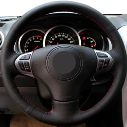 DIY Black Non-slip Faux Leather Car Accessories Steering Wheel Cover For Suzuki Grand Vitara 2007 2008 2009 2010 2011 2012 2013