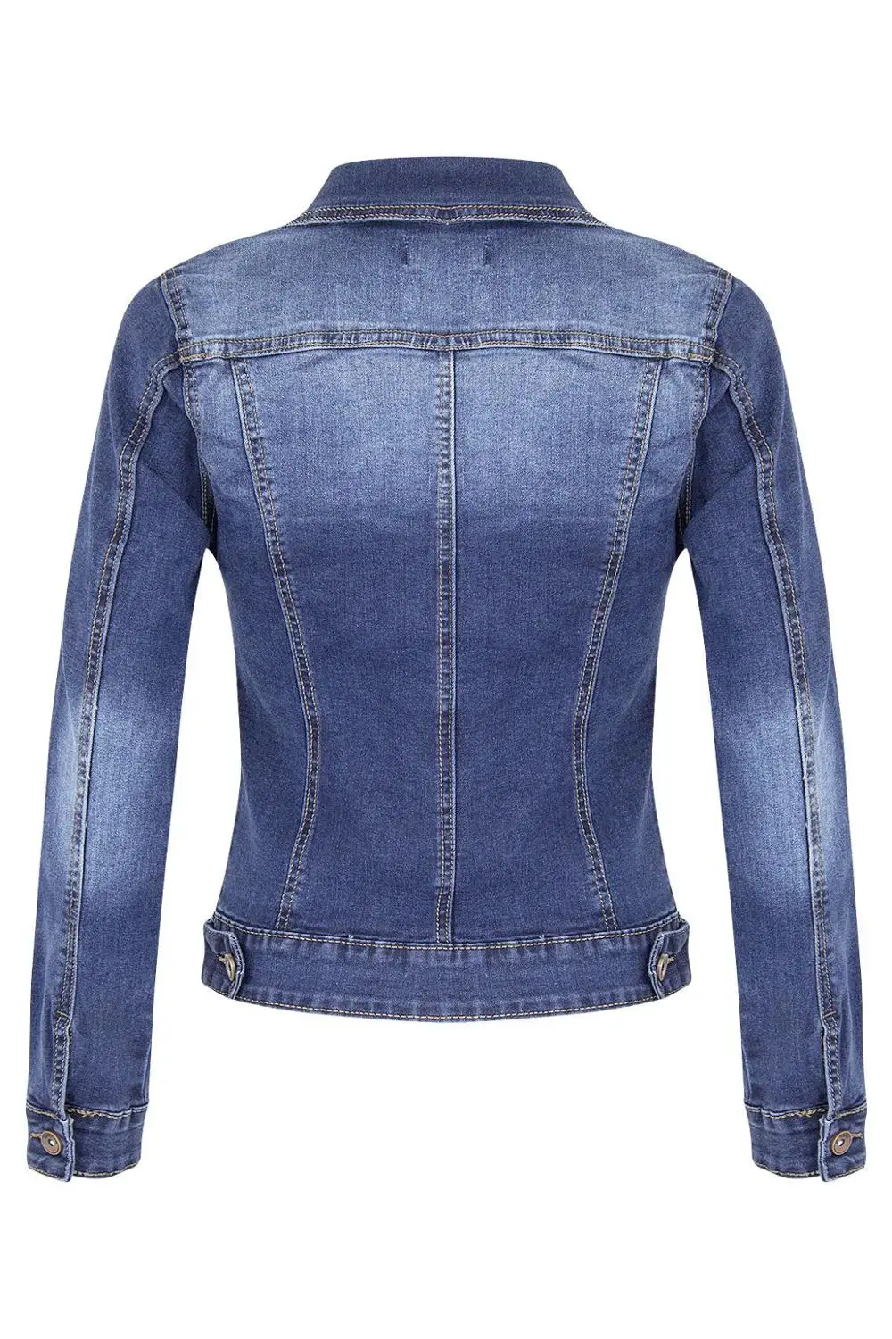 Hot sale woman long sleeve denim jacket fashion slim stretch jeans jacket coat spring autumn woman clothing S-2XL new arrival