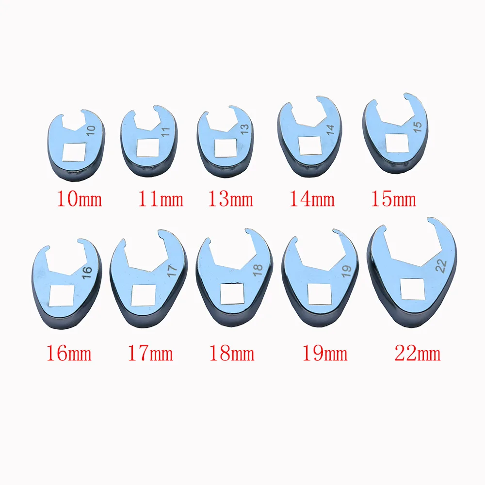 

10mm-22mm Wrench Set Crow Foot Crowsfeet Wrench Spanner Set 3/8 Drive on Storage Rail