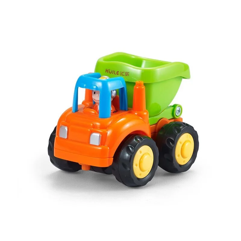 4pcs/set Kawaii Car Colorful Engineering Teams Early Childhood Educational Toy Inertia Sliding Bulldozer/Farmer Tractor Car Toys