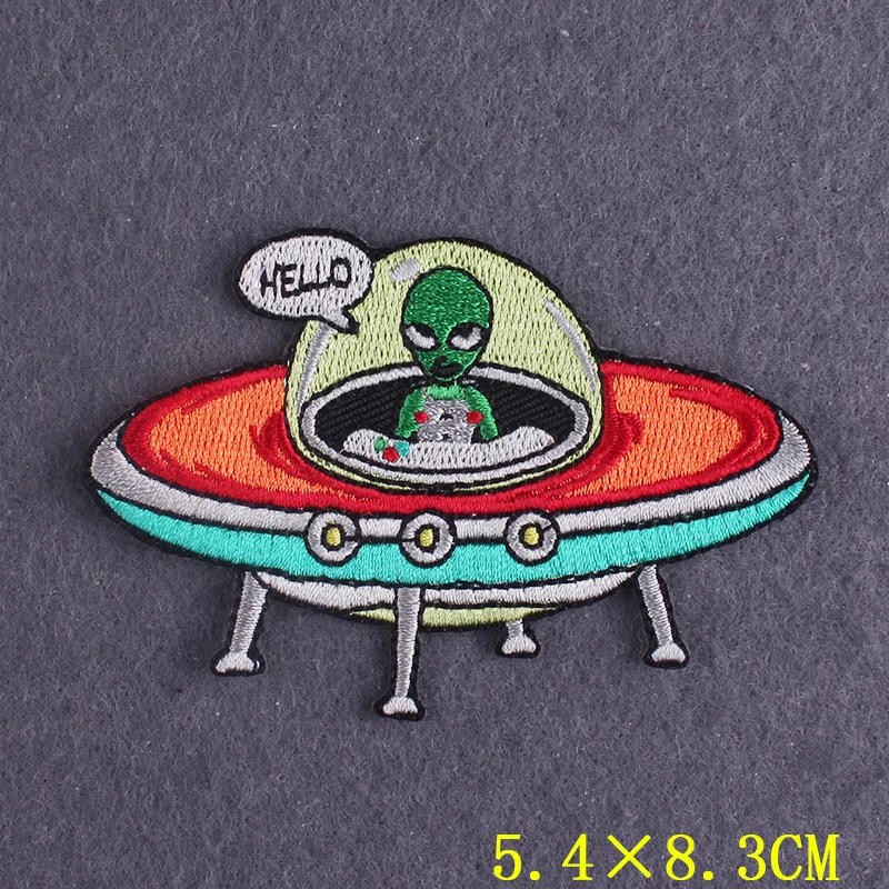 Картина 4: DIY Alien/нашивка с НЛО, патчи для утюга на одежде, вышитые патчи для одежды, патчи, аксессуары для одежды