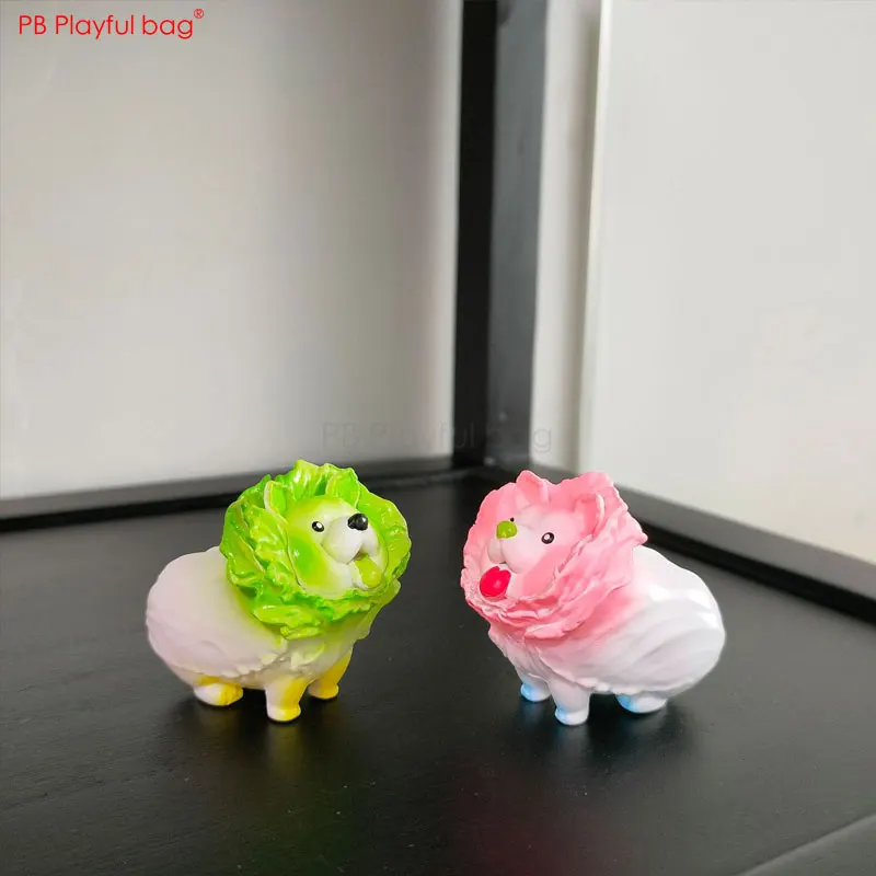 Playful bag Cute Vegetable animal figure Cabbage dog MushroomOnion fox Collectible animal toy model PVC little ornaments HG46