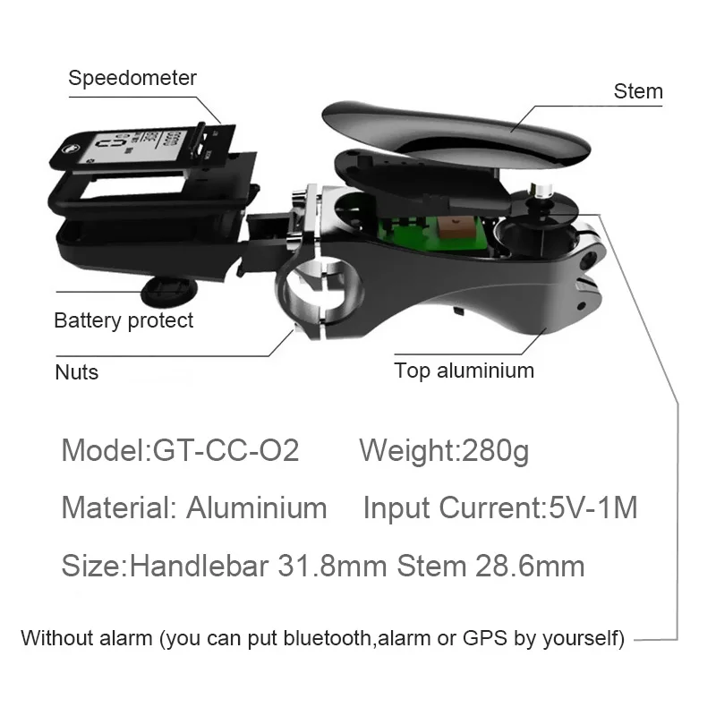 Wireless Bicycle Computer with Bike Stem Luminous MTB Handlebar Speedometer LCD Screen Road Bike Stopwatch Cycling Odometer