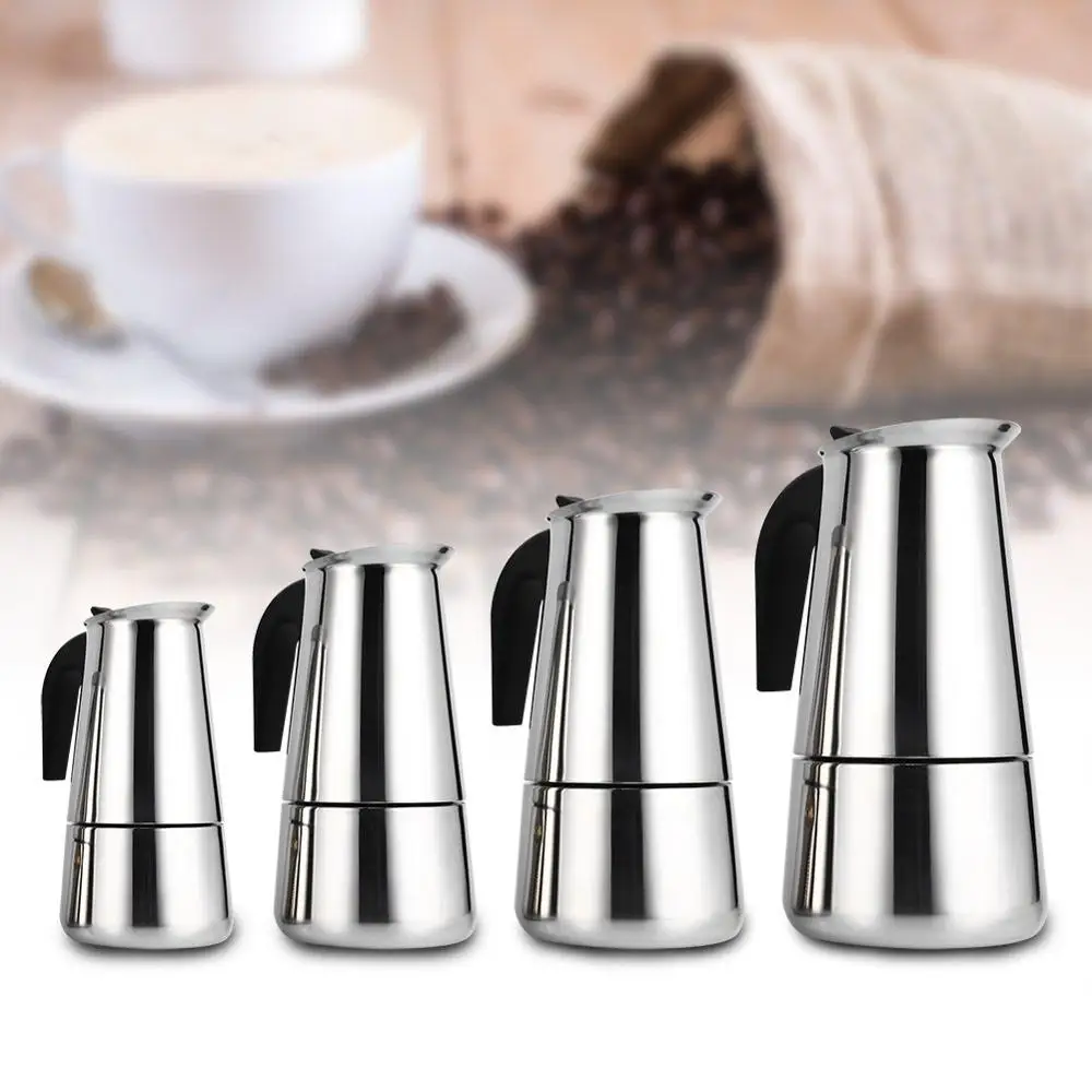 Stainless Steel Coffee Pot, Mocha, Espresso, Latte Percolator, Stove, Coffee Maker, Drink Tool, Cafetiere, Latte Stovetop