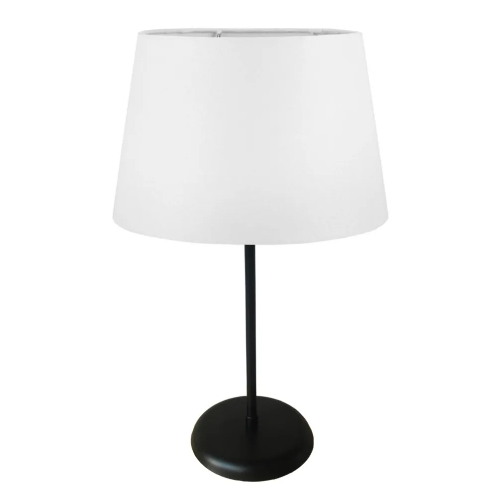 Decorative Modern Design Metal Housing Lampshade Table Lamp Cream Tapered Header Black Body