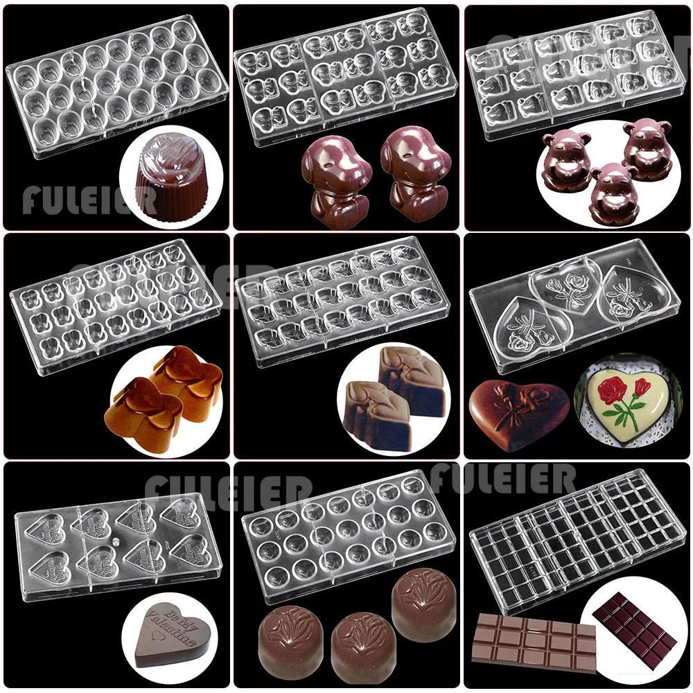 Polycarbonate Chocolate Mold Baking Confectionery Tools For Cake Decoration Pastry Baking Chocolate Candy Mold Bakeware Pan