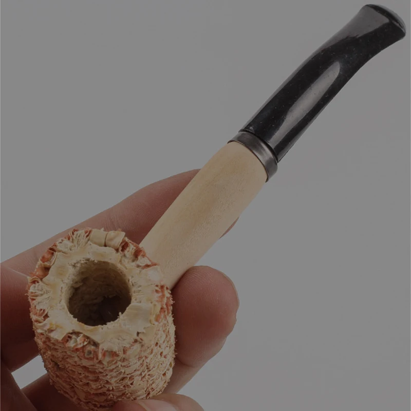 1pcs Unique Original corn cob tobacco pipe as healthy smoke cigarette filter,eco-friendly Smoking Tobacco Pipe