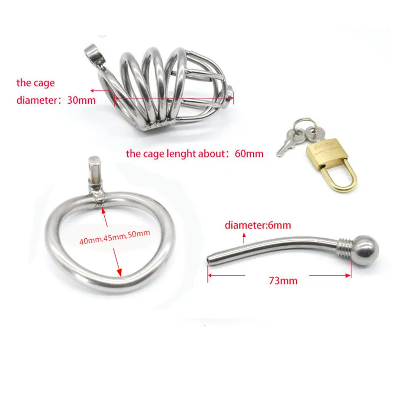 CHASTE BIRD  New High quality Male Chastity Device Bird Lock Stainless Steel Cock Penis Cage Adult Sex Toys A 225-2