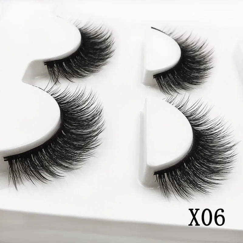 New fluffy 3 pairs natural false eyelashes fake lashes soft makeup 3d mink lashes extension eyelash mink eyelashes for beauty