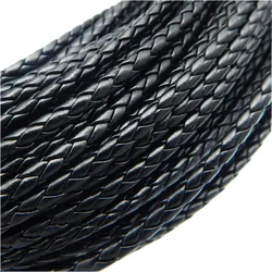 5m 3/4/6mm Braided Leather Cord Rope Strip Thread for DIY Pendant Neck Weaving Bracelet Jewelry Making Supplies Crafts Accessory