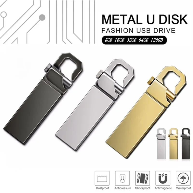 USB Flash Drive 128GB 64GB 32GB Pen Drive metal 16GB 8GB 4GB high speed memory Flash USB 2.0 Stick free shipping