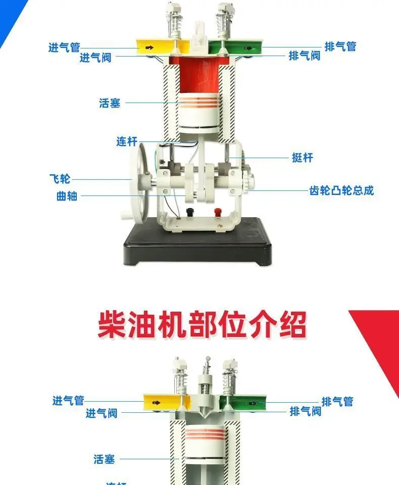 Four-stroke Single Cylinder Gasoline Engine Diesel Engine Internal Combustion Engine Model Engine Physics Teaching Equipment