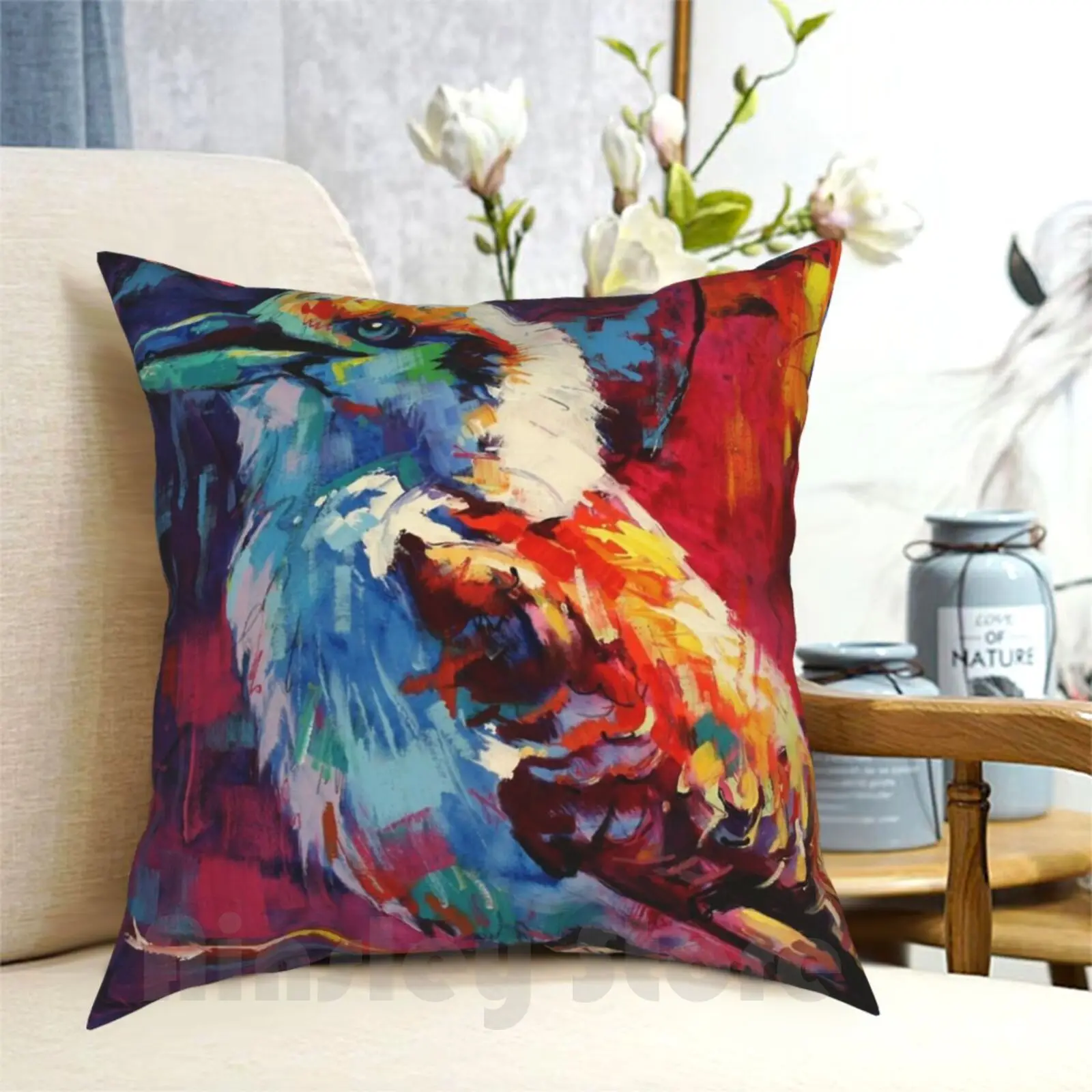 Kookaburra-Sits In The Old Gumtree Pillow Case Printed Home Soft DIY Pillow cover Kookaburra Bird Laugh Portrait Colour