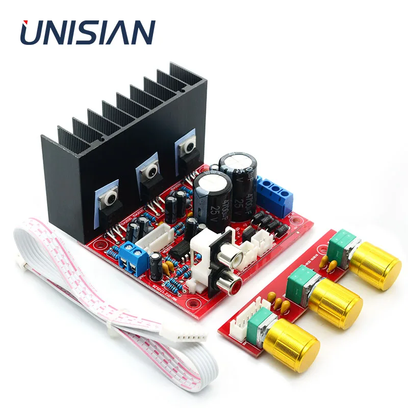 UNISIAN TDA2030A 2.1 Channel Power amplifier Board TDA2030 Three channels Bass Treble Speaker amplifiers for home audio system