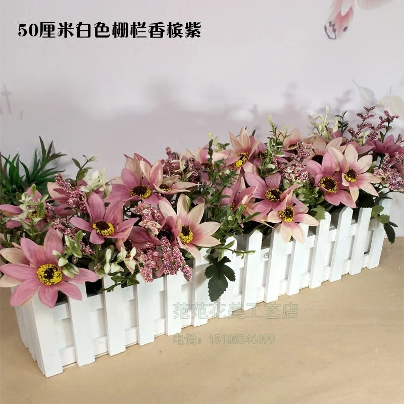 Simulation Magnolia plant potted indoor false green plant fence decoration flower false plant potted ornament flower art