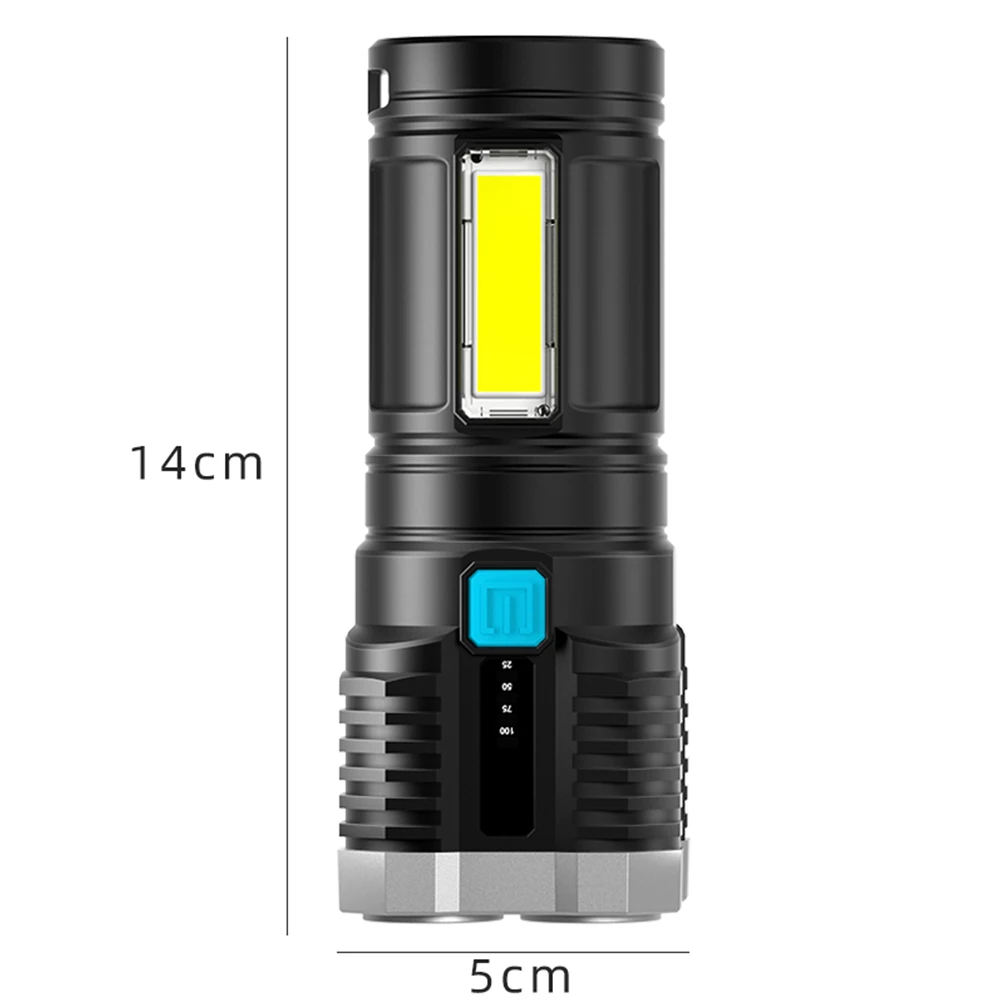 MONHNR Powerful LED Flashlight Portable Long -Range Torch USB Rechargeable Searchlight Waterproof Spotlight for Fishing Light