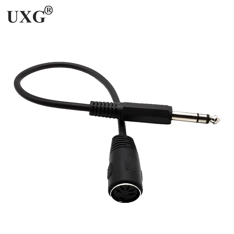 MIDI Din 5Pin Female to Monoprice 6.5mm 6.35mm (1/4 Inch) Male TRS Stereo Audio Extension Cable for MIDI keyboard 0.3M