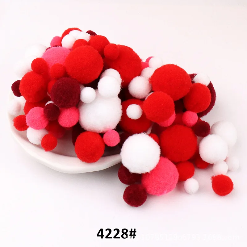 10mm To 30mm 20g Multi Size Mix Colors Pompom Fur Craft DIY Soft Pom Poms Balls Wedding Decoration Glue on Cloth Accessories