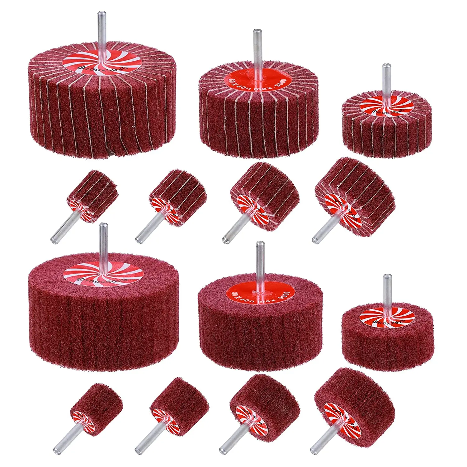 Roue à lamelles Non tissées de 20 à 100mm, tampon à récurer avec tige de 1/4 de pouce, tête de polissage en Fiber pour le nettoyage et l'élimination de la rouille