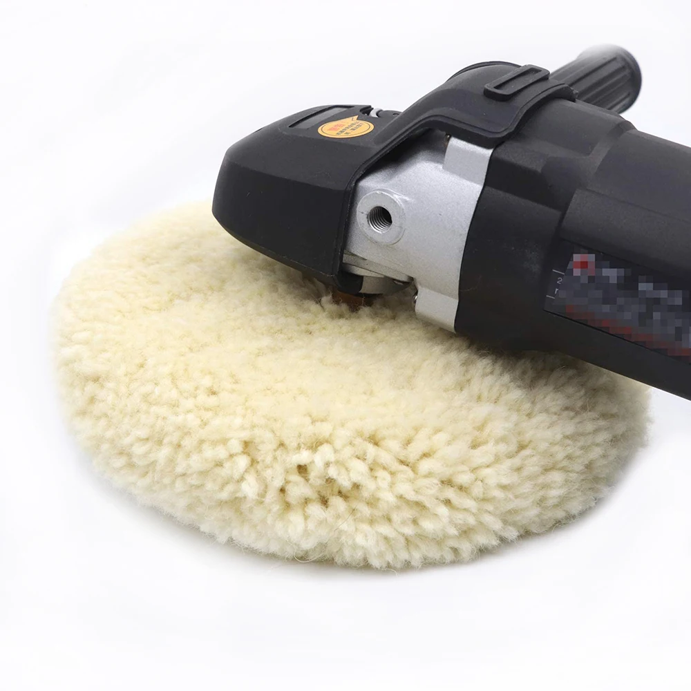 8" Auto-Polierpad, dicke doppelseitige Woll-Polierpads mit 5/8"-11 Gewinde-Verlängerungsschraubenadapter zum Polieren und Schneiden – Detail 2