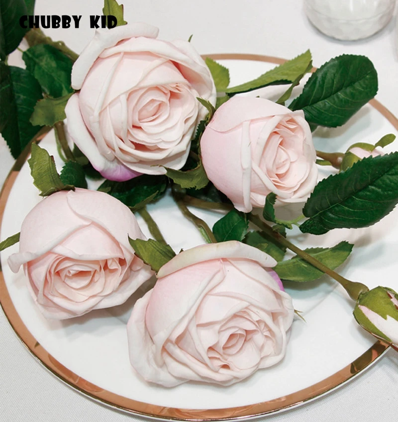 

3 bouquets/lot! wholeasale high simulation real touch artificial rose bouquet wedding decoration bouquets fake flower bouquet