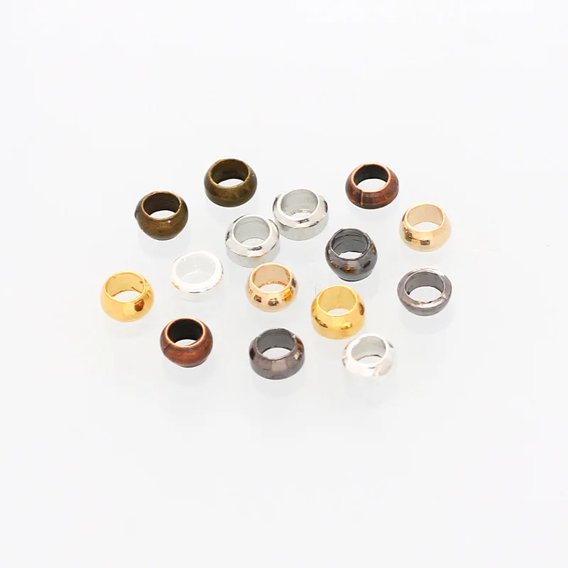 Bronze/Black Loose Spacer Beads 2/2.5/3mm Round Metal Plug End Beads For Jewelry Making Diy Necklace Bracelet Accessories