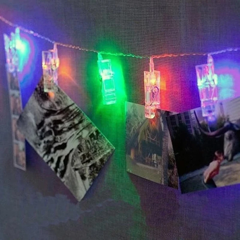 Luces de cadena de clips de fotos, Clips, luces de fotografía, funciona con pilas, luces de cadena de hadas con Clips para colgar imágenes, tarjeta