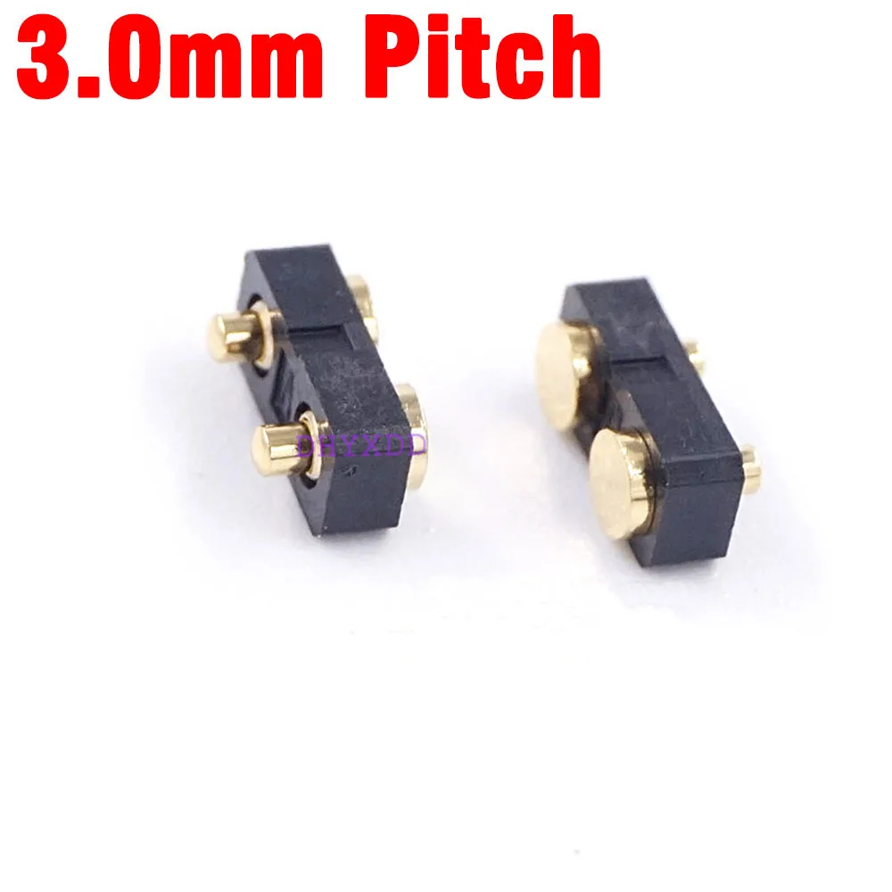 5pcs Spring Loaded Pogo Pin 2 Position 2 Pins 3.0 mm Pitch SMT 3.5mm 4.0 mm Height Single Row Surface Mount PCB Vertical Grid