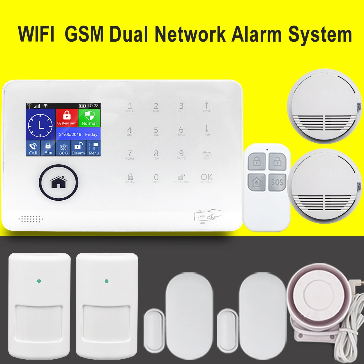 smart antitheft gsm intelligent app ios and android control wifi home alarm system