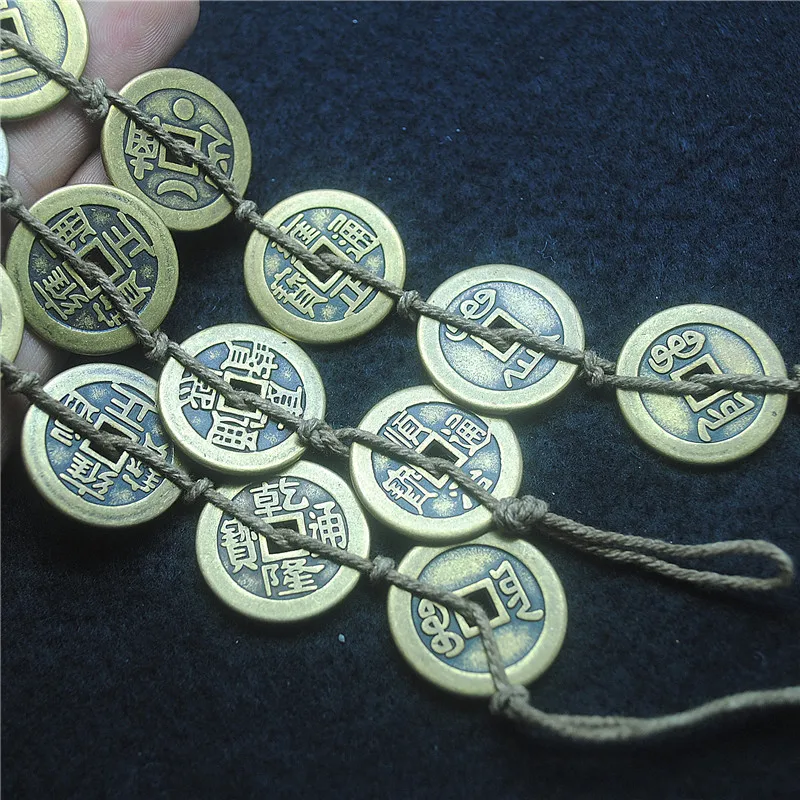 5PCS Chinese Coins Cooper Matreial Size 25MM Round Shape Good Quality With Cotton Line Matches For Keychains Making Free Shippin
