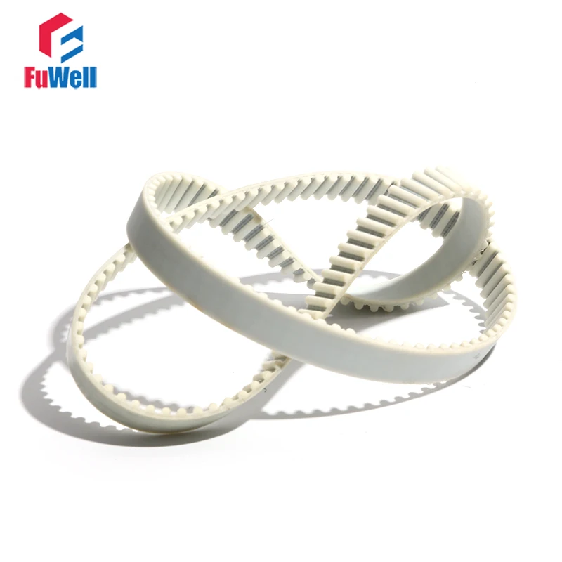 

White PU HTD5M Timing Belt 15/20/25/30mm Width Pulley Belt 2940/2950/2960/2980mm Closed Loop Polyurethane Transmission Gear Belt