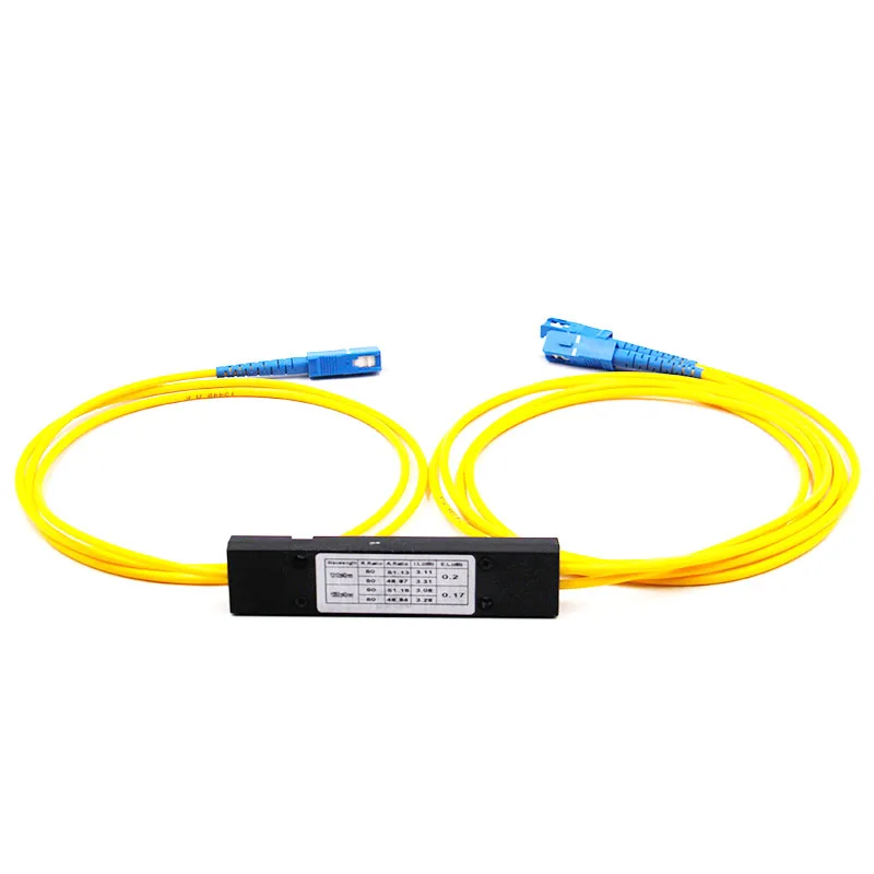 High Quality FTTH 1x2 SC FC fiber splitter Wavelength 1310-1550nm FBT splitter Optical Coupler pigtails loss less than 3.5db