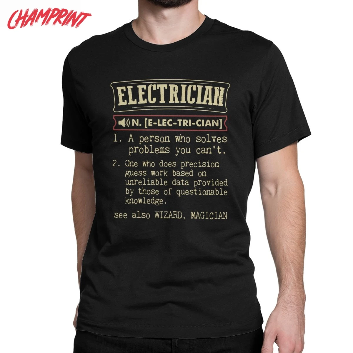 Men\'s T-Shirts Electrician Awesome Pure Cotton Tee Shirt Short Sleeve Electrical Engineer T Shirts Crew Neck Tops New Arrival