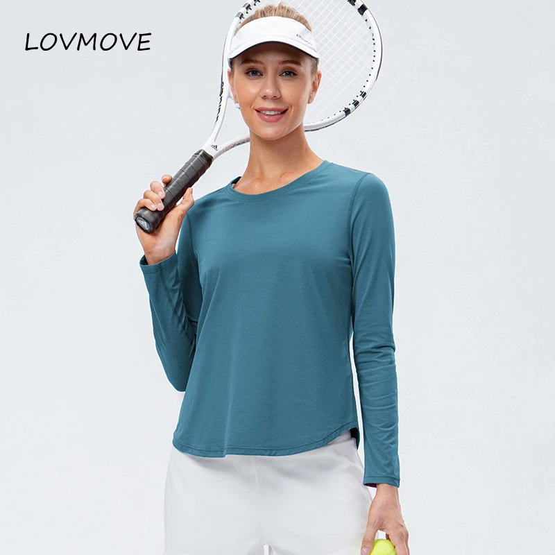 New Women Long Sleeve Yoga Shirt Sport T-shirt Running Sportwear Top Loose Casual Top Gym Clothing Fitness Loose Workout Blouse