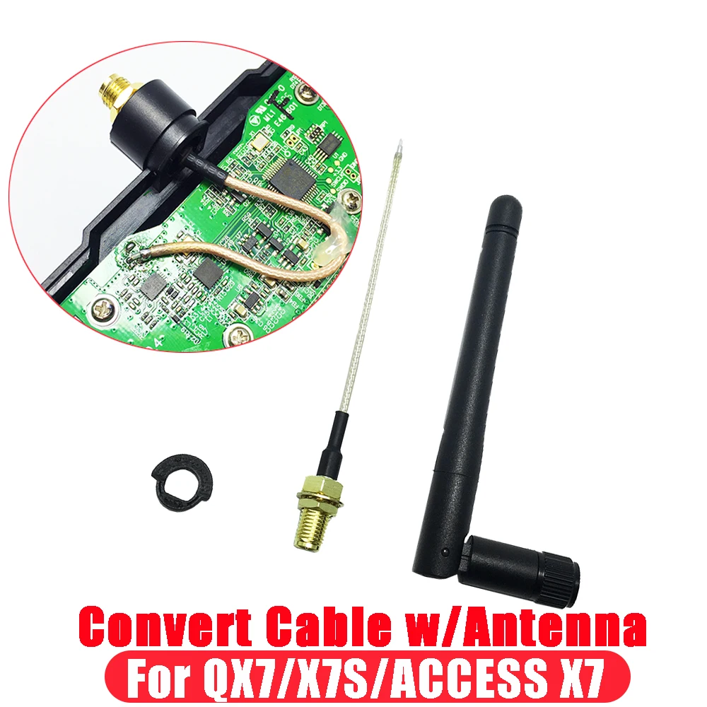 Convert Cable for FrSky QX7 X7S 84mm RG178 Cable with Antenna for Use External Antenna